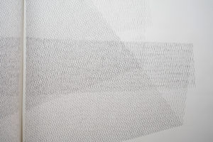 Monique Jansen, A length without breadth, 2016 (detail). Pencil on paper, 4040mm x 2970mm. Commissioned by Te Tuhi, Auckland. Photo by Sam Hartnett.