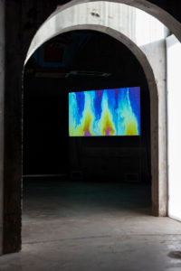 Max Bellamy, Avail, 2011 (installation view). HD video with sound 12 mins 24 secs looped, sound design by Chris Miller. Courtesy of the artist and Te Tuhi, Auckland. Photo by Sam Hartnett.