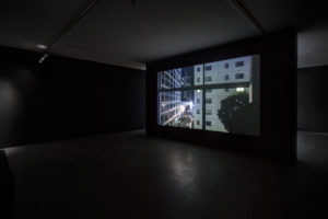 Steven Chow, You Leave, I Stay Behind, 2012 (installation view). Two channel HD video installation. Photo by Sam Hartnett.
