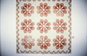 Bedcover US, c.1840 (installation view). Cotton applique & quilting. 2210mm x 2210mm.