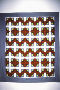 Tivaevae Taorei, 1988 (installation view). Casement cotton piecework. 2480mm x 2190mm.