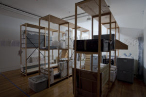 The Estate of L. Budd, The full archive of extant works from The Estate of L.Budd (installation view). Mixed media. Courtesy of The Estate of L. Budd in association with Michael Lett, Tāmaki Makaurau Auckland. Photo by Sam Hartnett.