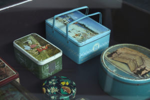 Fiona Clark, Private Collection, Levin, 2020 (detail). Tin collection, vitrine. Courtesy of the artist and private collection, Levin. Photo by Sam Hartnett.