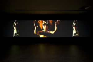 Tanu Gago, YOU LOVE MY FRESH, 2010 (installation view). Three-channel HD video projection. Photo by Sam Hartnett.