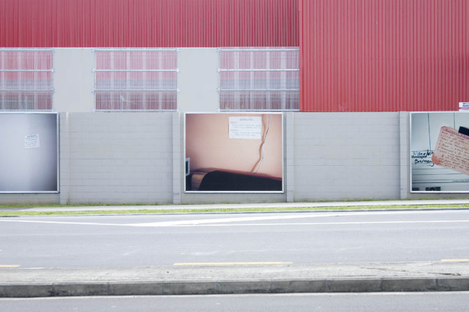 Layla Rudneva-Mackay, 6 French Street, New Plymouth 2003, 2008 (installation view). Inkjet billboard prints. Courtesy of Starkwhite, Tāmaki Makaurau Auckland.