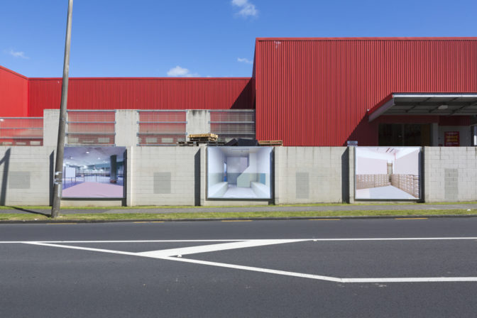 Caryline Boreham, Archives New Zealand, Manukau, Ministry of Agriculture and Fisheries – Auckland Airport, 2014 (installation view). Inkjet billboard prints. Photo by Sam Hartnett.