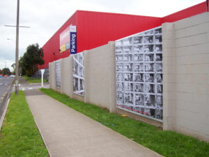 Tom Nicholson, Action for another library 1999-2001, 2007 (installation view). Digital print on billboards. Courtesy of the artist & Anna Schwartz Gallery, Melbourne.