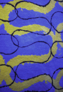 Gavin Chilcott, Twin Nets, 2001 (detail), tufted wool Dilana rug, stenciled wallpaper