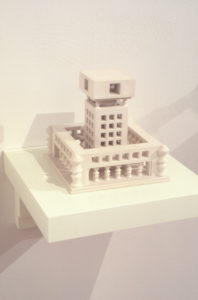 Brit Bunkley, Rational Monument, 2000, Rapid Prototype microstone, built on a Z-corp 3D printer