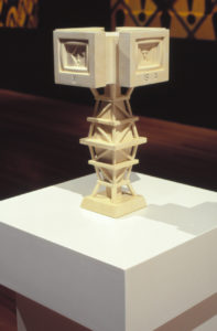 Brit Bunkley, TV Tower, 2001, Rapid Prototype microstone, built on a Z-corp 3D printer