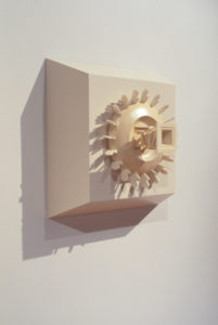 Brit Bunkley, Hand Machine II, 2001, Rapid Prototype microstone, built on a Z-corp 3D printer