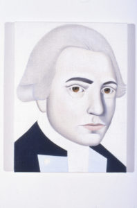 Gavin Hurley, After Cook, 2003, oil on hessian, courtesy of Anna Bibby Gallery