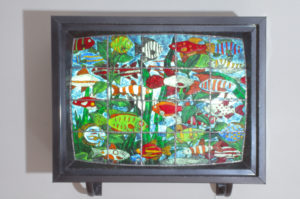 Gregor Kregar, Steel Life with Fish, 2002, glass, steel