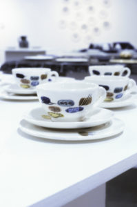 Jane Zusters, Untitled, 1993 (detail). Hand painted and glazed dinner set.