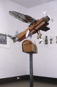 Jeff Thomson, Aeroplane Letter Box. Ready-made galvanised iron letterbox, corrugated iron.