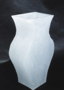 Kristen Sach, White Amorpha Vase, cast lead crystal, 320mm x 190mm