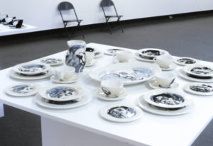 Richard McWhannell, Untitled, 1993. Hand painted and glazed dinner set.