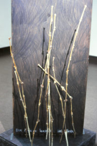Shona Rapira Davies, Untitled, 2000 (detail), door, graphite, pukeko bones