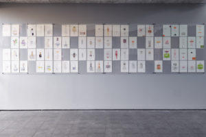 Louise Stevenson, Someplace Else, 2021 (installation view). Works on paper, 2000-2019. Found materials, mixed media. Commissioned by Te Tuhi, Tāmaki Makaurau Auckland. Photo by Sam Hartnett.