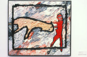 Davida Allen, Sheep Painting, 1982. Oil on canvas. 666mm x 763mm.