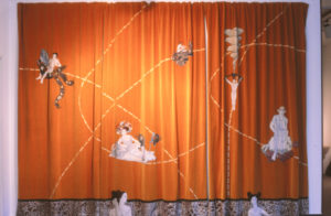 Malcolm Harrison, Flight, 1980. Curtains, cotton applique, velvet.