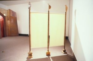 Malcolm Harrison, Metamorphic Voyage, 1987 (installation view). Wood, canvas.