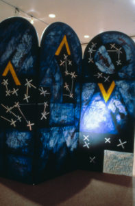 Robert Ellis, Cosmic Screen, 1987 (installation view). Acrylic on board.