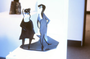 Wallace Sutherland, The Couple from The Coast, 1985. Bronze, silver, paua shell. 300mm x 320mm x 250mm.