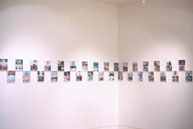 Frances Hansen, Remembrance, 2001 (installation view). Painted photographs on foamcore board.