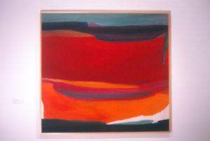 Gretchen Albrecht, West Coast - Red, Gold Sky, 1976-77. Acrylic on canvas. 1800mm x 2000mm.Gretchen Albrecht, West Coast - Red, Gold Sky, 1976-77, acrylic on canvas, 1800mm x 2000mm_web