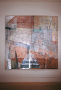 Jeff Brown, Work, 1999 (installation view). Oil and aluminium on plywood. 2400mm x 2400mm.