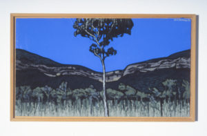 Don Binney, In the Megalong, 1983. Oil on canvas. 255mm x 455mm.