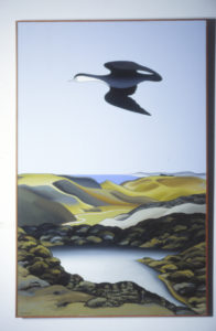 Don Binney, Kawau Paku Te Henga, 1967. Oil, acrylic on canvas. 2140mm x 1456mm.