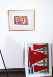 Gavin Chilcott, The Trophy (above), 1981 (installation view). Colour pencil on paper. 500mm x 350mm.