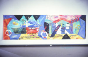 Jane Zusters, Italian Journey, 1985. Acrylic on unstretched canvas. 1840mm x 6080mm.