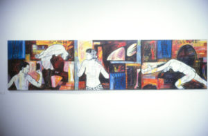 Jane Zusters, Smash Culture, 1988. Acrylic on stretched canvas. Each panel 840mm x 1120mm.