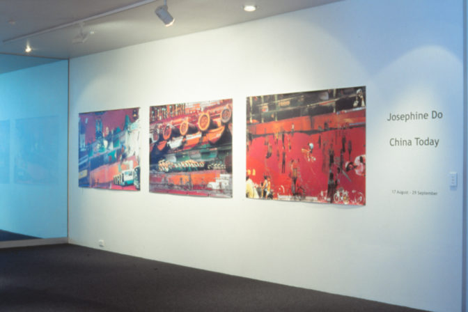 Josephine Do, China Today, 2002 (installation view). Inkjet & hand coloured print on canvas.