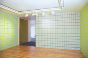Leigh Martin, Close-ups of the Horizone #2, 2002 (installation view). Wall paintings.