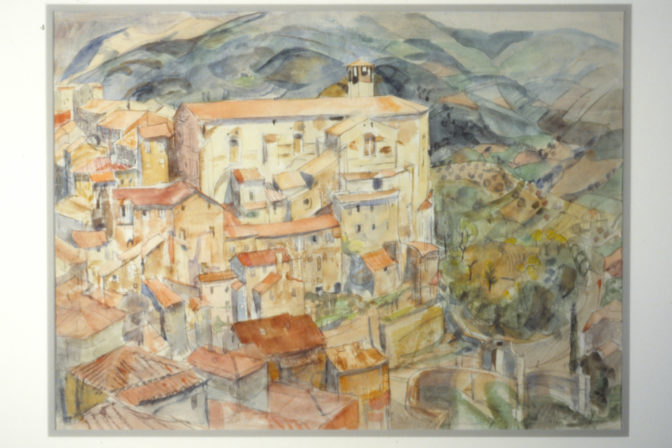 Olivia Spencer Bower, Untitled (Perugia, Italy), 1963. Watercolour. 476mm x 645mm.