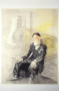 Olivia Spencer Bower, Untitled (study of an old man), c 1963. Watercolour. 719mm x 537mm.