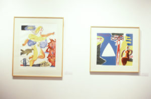Pat Hanly, Doing It (left), 1987. Lithograph on paper. Aldebaran Vacation (right). Screenprint on paper.