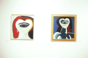 Pat Hanly, Eye of Heart (left), 1983. Oil, enamel. Lunar Lover (right), 1983. Oil, enamel.