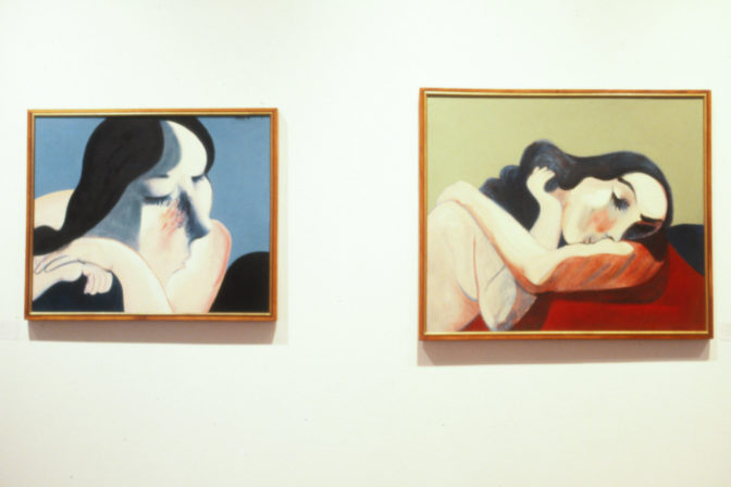 Pat Hanly, Girl Asleep (left), 1964. Oil. Girl Asleep 8 (right), 1964. Oil.