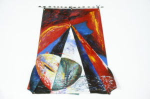 Philippa Blair, Pacific Curtain Raiser, 1989. Bamboo, acrylic. 1300mm x 1800mm.