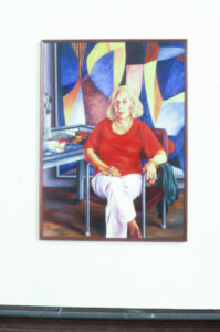 Glenda Randerson, Louise Henderson in her studio. Oil on stretched canvas. 1440mm x  1040mm.