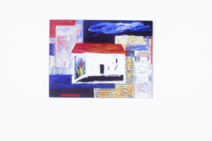Jane Zusters, My House of Art, 1990. Acrylic on stretched canvas. 910mm x 1220mm.