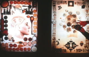 Julia Morison, Quiddities I - X, 1989 (detail). Cibachrome transfer in light boxes. 920mm x 660mm x 175mm each.