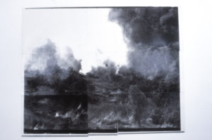 Peter Nicholls, Documentation, 1992 (installation view). Black & white laser print.