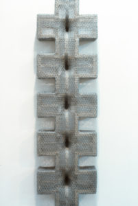 Christopher Braddock, Untitled (repeated cross), 1993. Wire mesh, wood construction.
