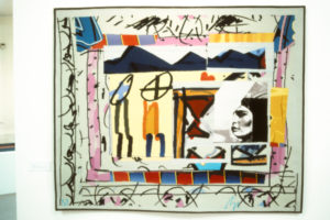 Gordon Crook, Festival, 1991 (installation view). Tapestry. 1500mm x 1800mm.